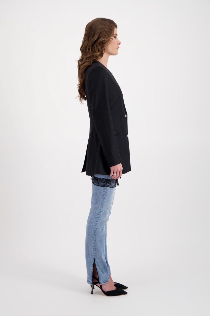 Veste noir Janis et jeans Sadeone Couture