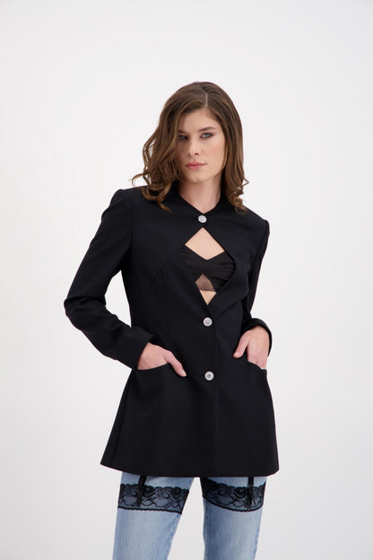 Veste noir Janis Sadeone Couture