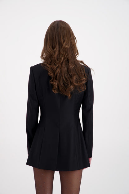 Veste noir Janis vue dos Sadeone Couture