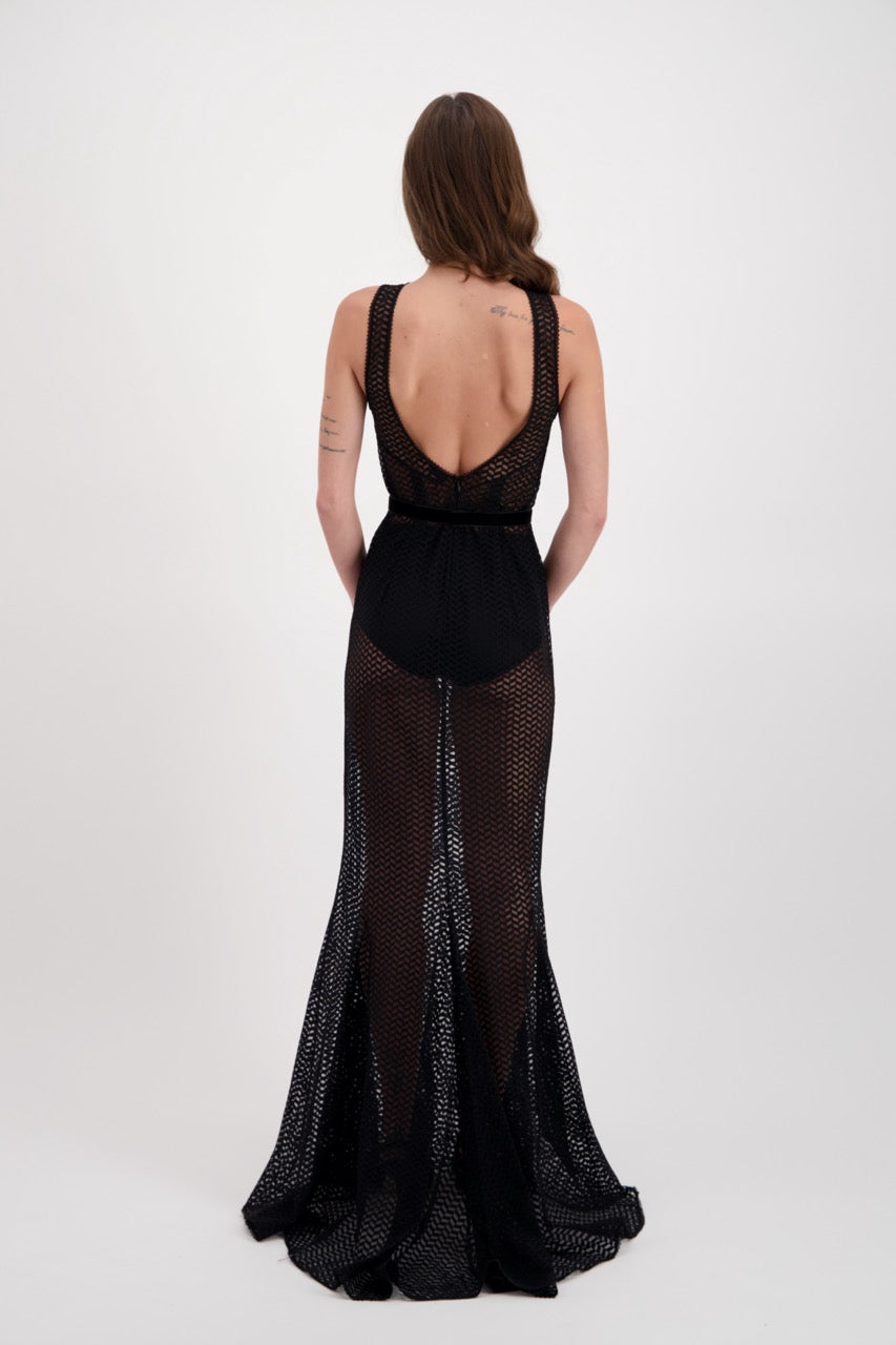 Robe longue noire Venise