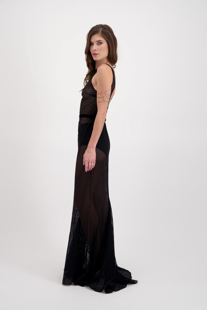 Robe longue noire Venise