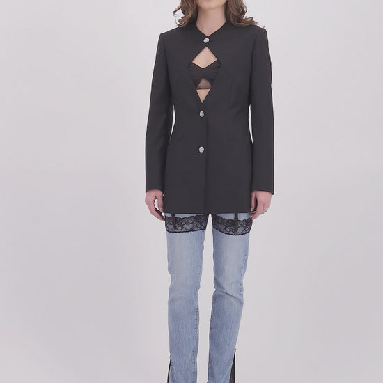Video veste Janis noir Sadeone Couture