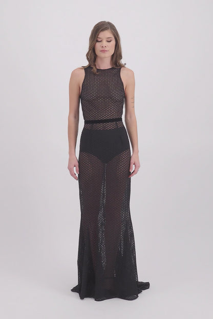 Robe longue noire Venise