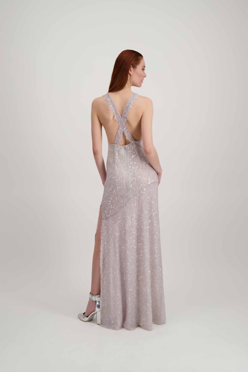 Robe online violette longue